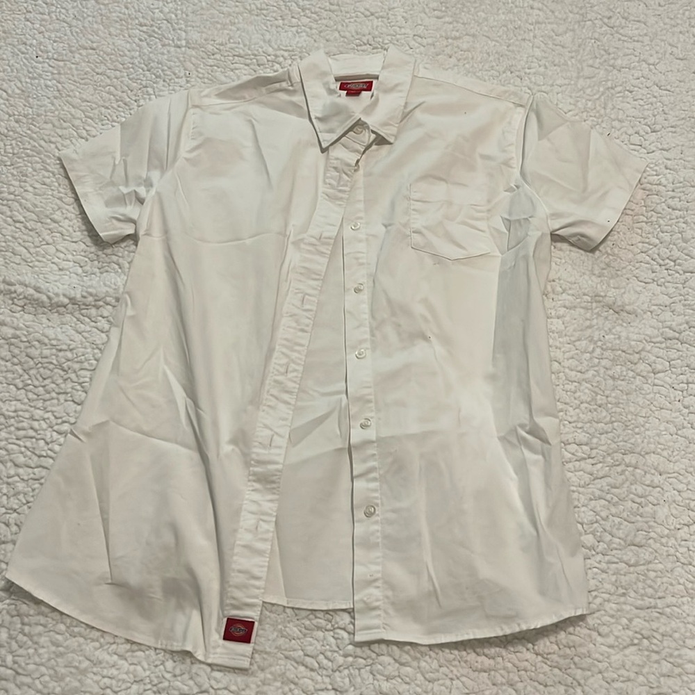 Dickies girls white button up shirt